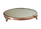 Vtg Victorian Ornate Footed Plateau Mirror Bevel Vanity Tray Display 10  Perfume