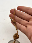 Antique Peking Glass Reversed Painted Large Bead With Silk Tassel