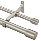 Brushed Nickel Double Curtain Rods Double Drapery Rod 3672 Inch Adjustable 1 Inc