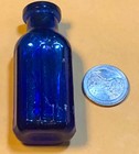 Rare Small Antique Cobalt Blue Cork Top  1 2 Oz  Medicine Bottle 2 7 8  Tall