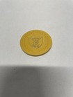 Vintage Casino Chip Town Club Shield Gold Yellow Gambling Poker Chip