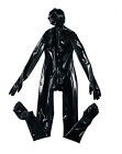 Men Latex Catsuit Toes Red Teeth Nose Tube Hidden Two Sheath Three Lockable Zip