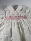 Vintage Baby Togs 6-9 Months Girls Dress White Pink Ducks Collared Spring