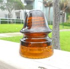 Excellent Dark Orange Amber Cd 162 Hemingray Signal Style Glass Insulator