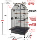 64  Large Elegant Bird Parrot Open Play-top Cage Cockatiel Macaw Conure Aviary