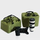 Nylon Waterproof Dslr Slr Camera Lens Partition Padded Storage Bag Handbag Case