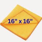 Bulk Case Of 10 Microfiber Waffle Textured Cleaning Cloths 16x16  Lint Free