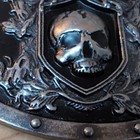 Chrome Men s Western Skull Studded Belt Buckle Black silver Fits 1 5in