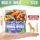 60 Piece Mini Zoo Animal Toy With Gift Box  Realistic Small Plastic Animal Figur