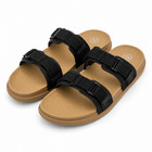 Toddler Girls Double Strap Sandals Size 13 Tan Footbed Slip On Summer Shoes