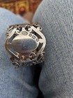 Antique Napkin Ring  925 Sterling Silver 1924 Alexander Clark Anchor Lion Z  v 