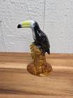 Vtg Mid Century Brazilian Black Toucans Tropical Bird Figurine On Tree