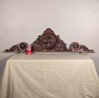 French Breton brittany Antique Carved Chestnut Wood Pediment Crest Crown