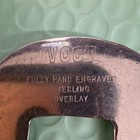 Vogt Hand Engraved Sterling Overlay Western Rope Edge Belt Buckle Fits 3 4 In