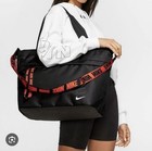Nike Gym Club Tote Bag Large 28l Zip Adjustable Shoulder Strap Black orange