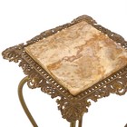 Antique Victorian Pierced Brass And Marble onyx Plant Stand