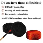 Maqihan 50pcs Incense Charcoal Briquettes - Dia 33mm thickness 11mm  Black