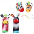 Soft Plush Baby Rattle Set     Foot   Wrist Toys For Newborn Development  0-24m 