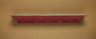Antique 3  Ft  Destressed Gothic Embossed Tin Shelf Ledge Red Vtg Old 1051-25b