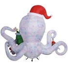 Holiday Living 6ft Lighted Rainbow Octopus Christmas Inflatable Prismatic Colors