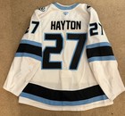 Barrett Hayton Game Worn Used 2025-26 Utah Mammoth Hockey Jersey - Fanatics Coa
