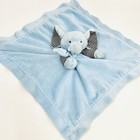 Carter s Elephant Lovey Blue Satin Back Rattle Striped Ears Security Blanket