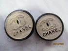 Chanel 2 Buttons Black Beige Plastic    Cc   26mm So Pretty