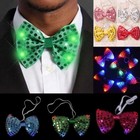 6 Flashing Light Up Bow Tie Necktie Led Mens Party Lights Sequins Bowtie Gifts
