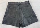 Vtg Leather Shorts Black Women s Boho Biker Grunge 80s 90s Glam Rock Sz 11