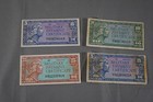 Lot Of 4 Series 611 Military Payment Certificate 5c 25c 10c - Removed Scrapbook