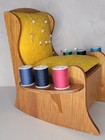 1950 s Vtg Wooden Rocking Chair Sewing Thread Spool Holder Pin Cushion 