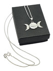 Triple Moon Pendant Goddess 925 Sterling Silver Wicca Pagan Jewellery   Boxed
