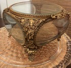 Vtg Matson Ormolu Hollywood Regency Jewelry Casket Trinket Box Bevelled Glass