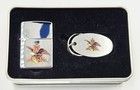Vintage 1997 Budweiser Zippo Lighter Keychain Gift Set Complete In Case Coa