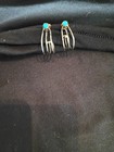 Southwestern-style Sterling Silver   Turquoise Pierced Earrings