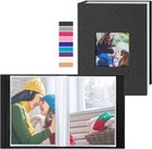 Photo Album 4x6 100 Pockets 2 Packs  Small Mini Capacity Linen Photo Album Bu   