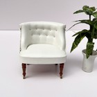 1  12 Dollhouse Furniture Model Leather Sofa White Back Chair Wheelchair