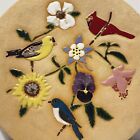Handmade Stoneware Art Trivet Birds Flowers Clay Tile Artisan Eloise Studio Usa