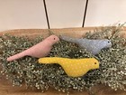 2  X 5  Handmade Primitive Spring Birds - 3 Piece Bowl Fillers