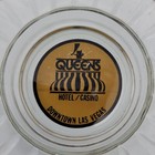 Vintage 4 Queens Hotel casino Downtown Las Vegas Glass Ash Tray 4 5 