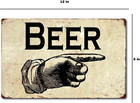Beer Sign  Arrow Bar Pub Sign  Garage Cave Rustic Metal Tin Sign Aluminum Poster