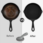 Subekyu Cast Iron Scrubber With Silicone Handle  Gray   Scraper 