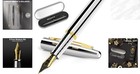 Luxury Silver-gold Fountain Pen Set With Converter - Smooth Calligraphy Writing
