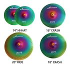 Arborea Mute Cymbal Set Low Volume Cymbal Pack 14 hi-hat 16 crash 18 crash 20   