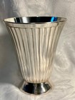 Art Deco Ribbed Silver Plated Vase