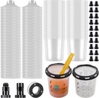 50 Disposable Paint Cups With Lids 20 Oz  190-micron  2 Paint Mixing Cups Wit   