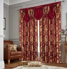 Window Curtain For Living Room Burgundy Red Gold Luxury 2 Panel Curtains 84lx55w