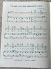 1977 It Came Upon The Midnight Clear Sheet Music Christmas By Willis  Sears