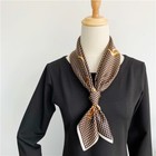 100  Silk Square Scarf Women Neckerchief Shawl Wrap Black Brown Plaid 65 65cm