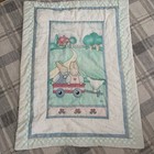 Vtg 90s Daisy Kingdom Honey Bunny Crib Comforter With Valance